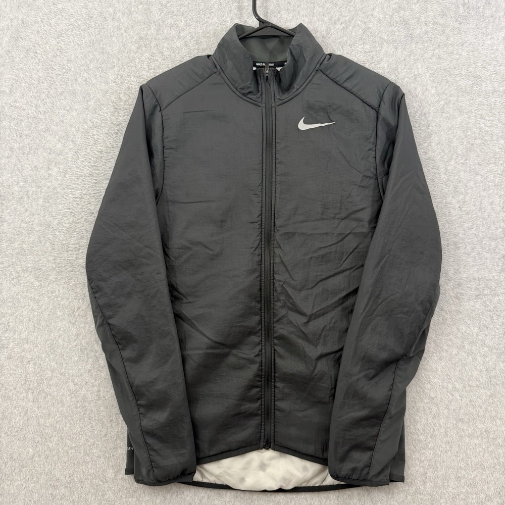 Nike Running Jacket Men's L Black AeroLayer Lightweight BV4874-070 Full Zip